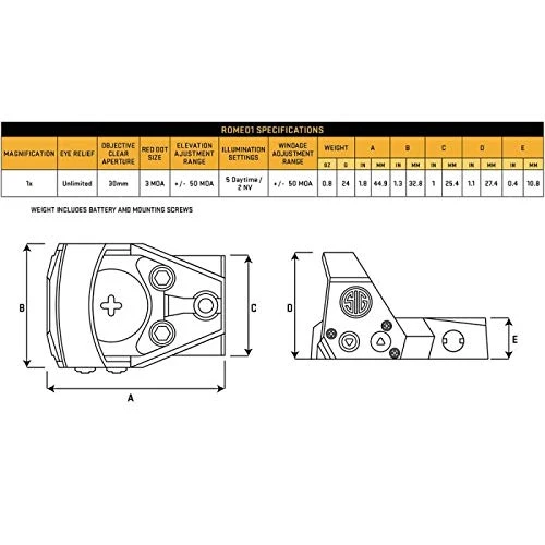 Sig Sauer Romeo1 1x30 MM Red Dot Sight 3 Sig Sauer Romeo1 1x30 MM Red Dot Sight - Image 3